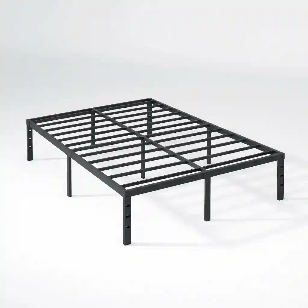 NEWJETO Full metal bed frame with under-bed storage, black, 14 inch